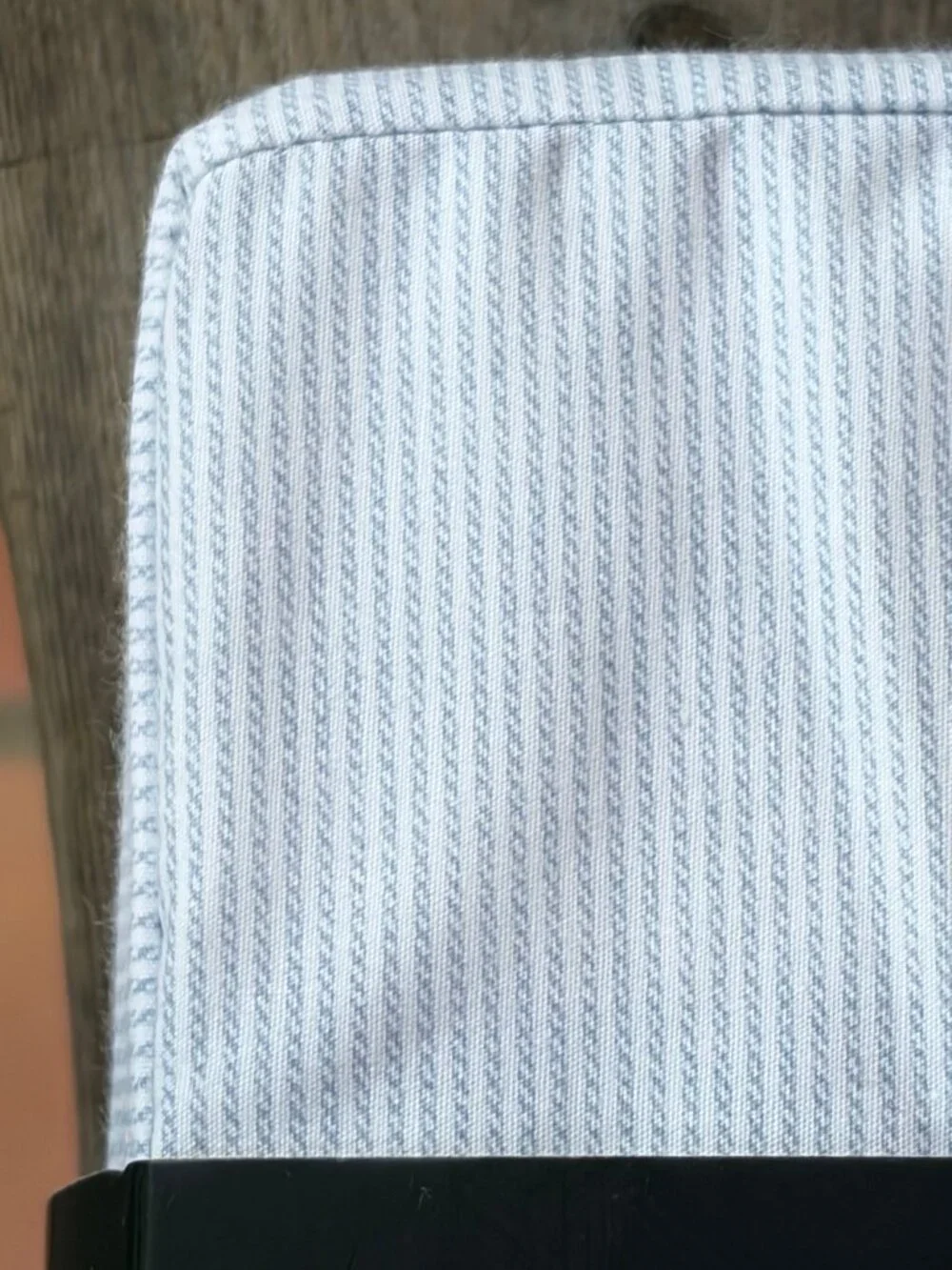 RALPH LAUREN Light Blue Oxford Pinstripe KING Size Crisp Cotton Sheet Set